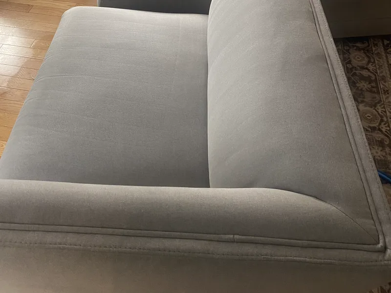 The same sofa clean and fresh after Chem-Dry upholstery cleaning